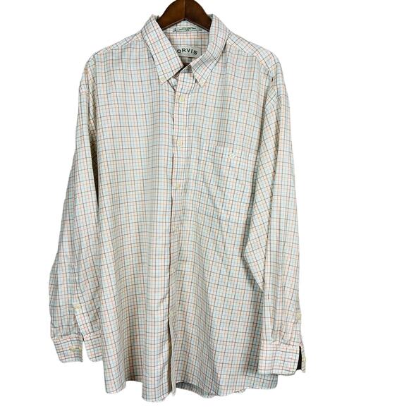 Orvis Checker Button Up Shirt Long Sleeve Dress Shirt - XXL - Picture 1 of 5